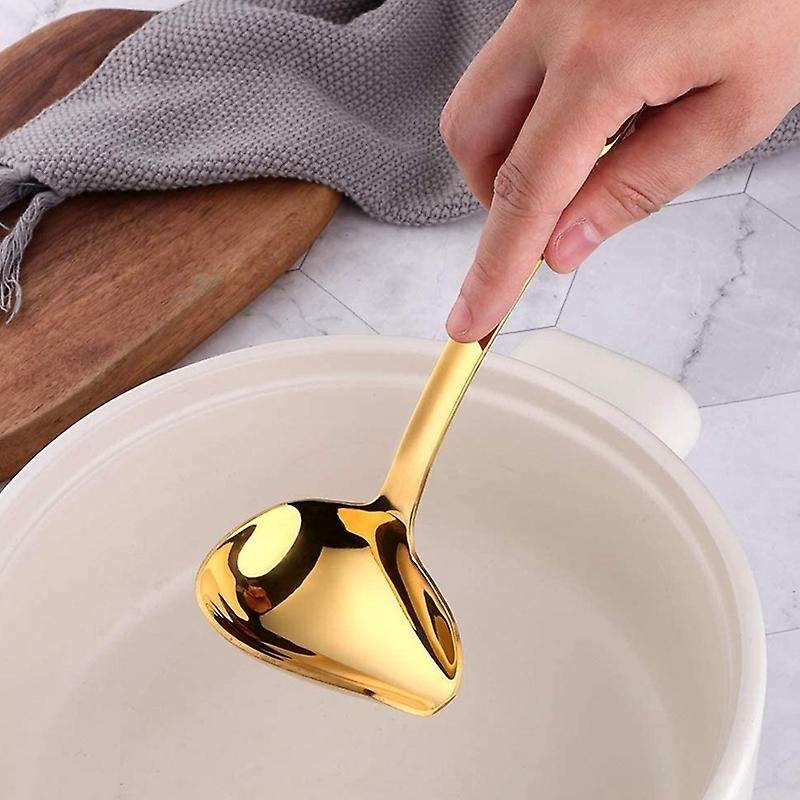 Stainless Steel Sauce Spoon, Metal Soup Spoon with Nozzle,5 Pieces