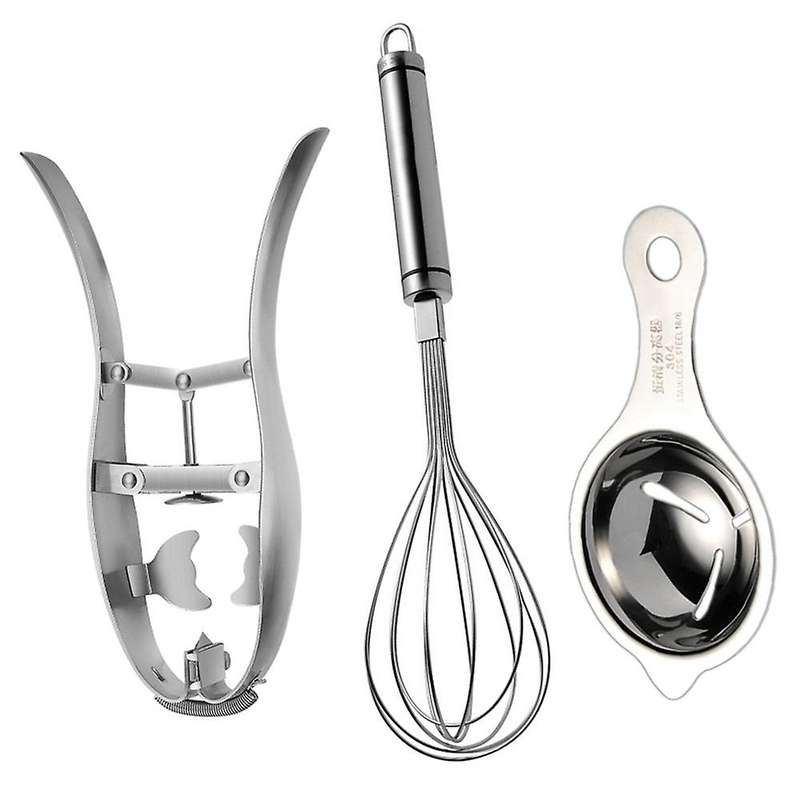 Quick Egg Opener Egg Yolk and Egg White Separator Manual Whisk Set