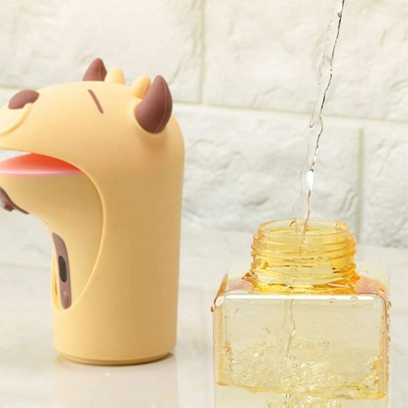 Auto Press Less Hand Soap Dispenser for Kids,ipx6 8.7oz (yellow)