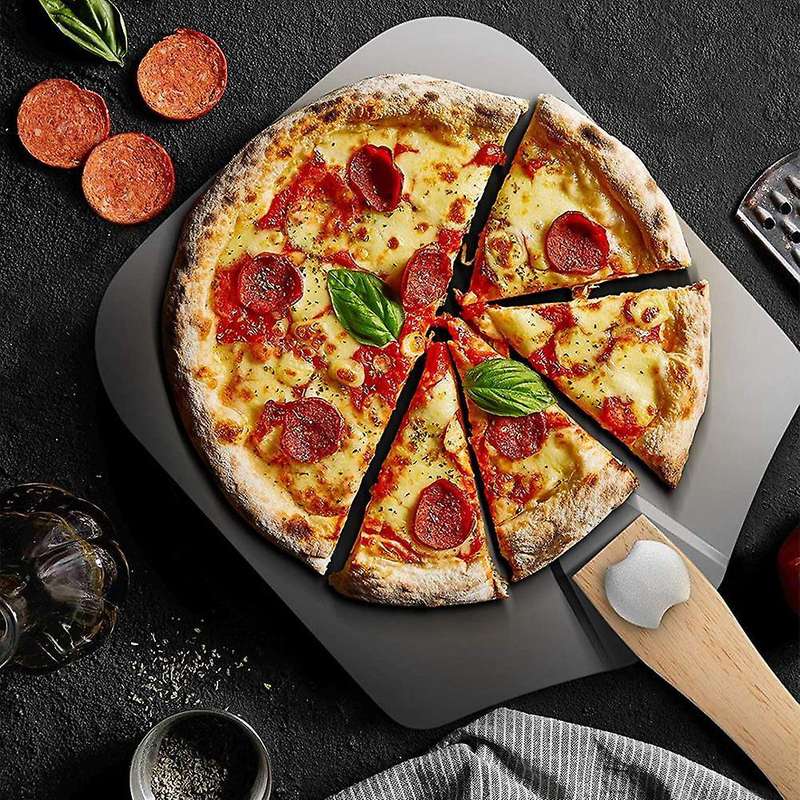 Metal Pizza Shovel with Foldable Handle for Oven Removable Pizza