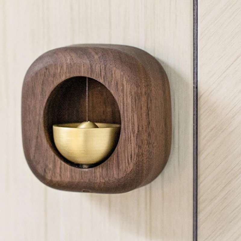 Solid Wood Wind Chime Suction Door Wind Chime Black Walnut Magnetic