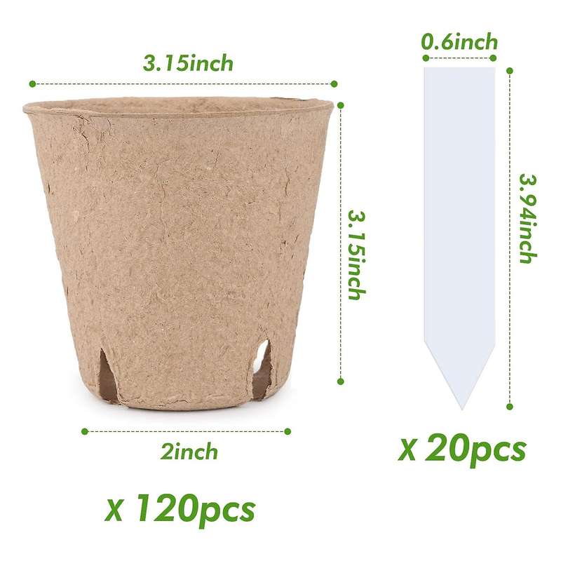 120 Pcs 3.15 Inch Seed Starting Pots with Drainage Holes Nursery Pot