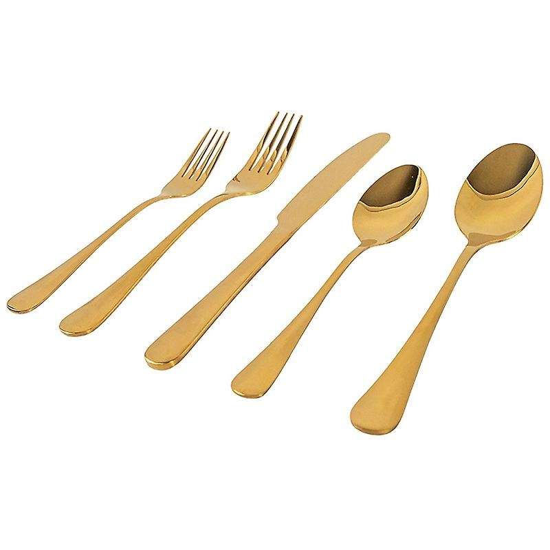Golden Cutlery Set-stainless Steel, Fork and Spoon Set,20 Pieces