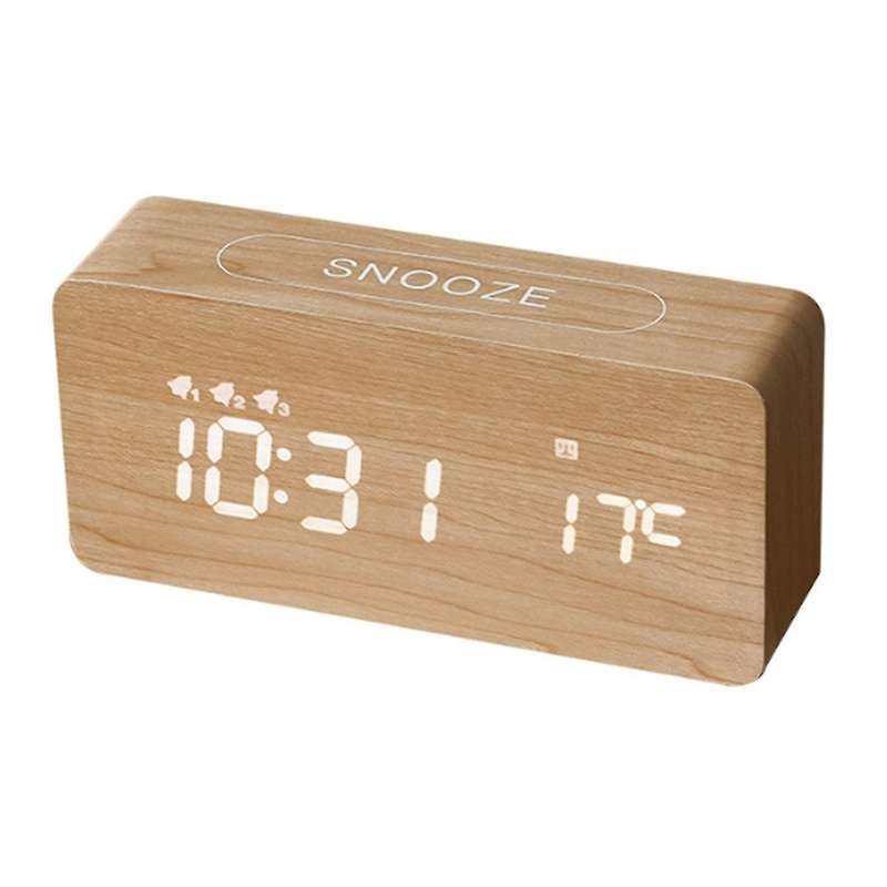 Temperature Humidity Voice Control Snooze Electronic Desk Clock 1