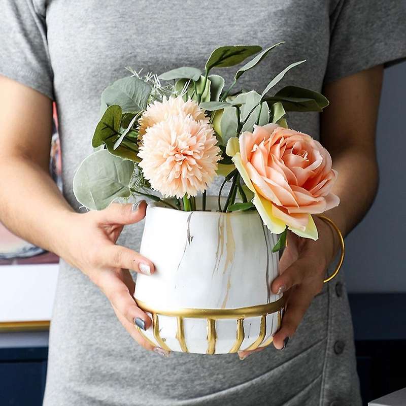 Marbling Appearance Ceramic Flower Pot Succulent Planter B