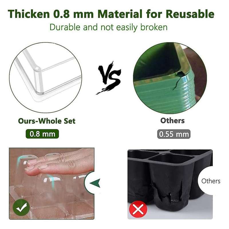 10 Pack Propagator Growing Thicken Seedling Starter Growing Trays