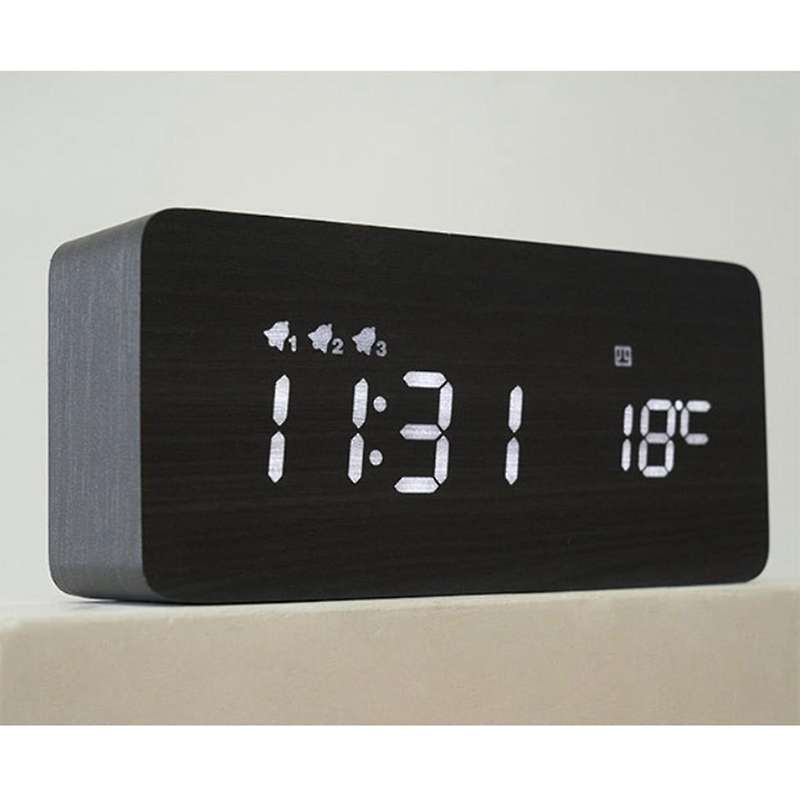 Temperature Humidity Voice Control Snooze Electronic Desk Clock 3