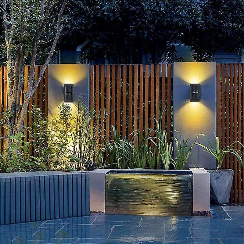 5pcs Solar Led Lamp Outdoor Waterproof Wall Lights,warm Light