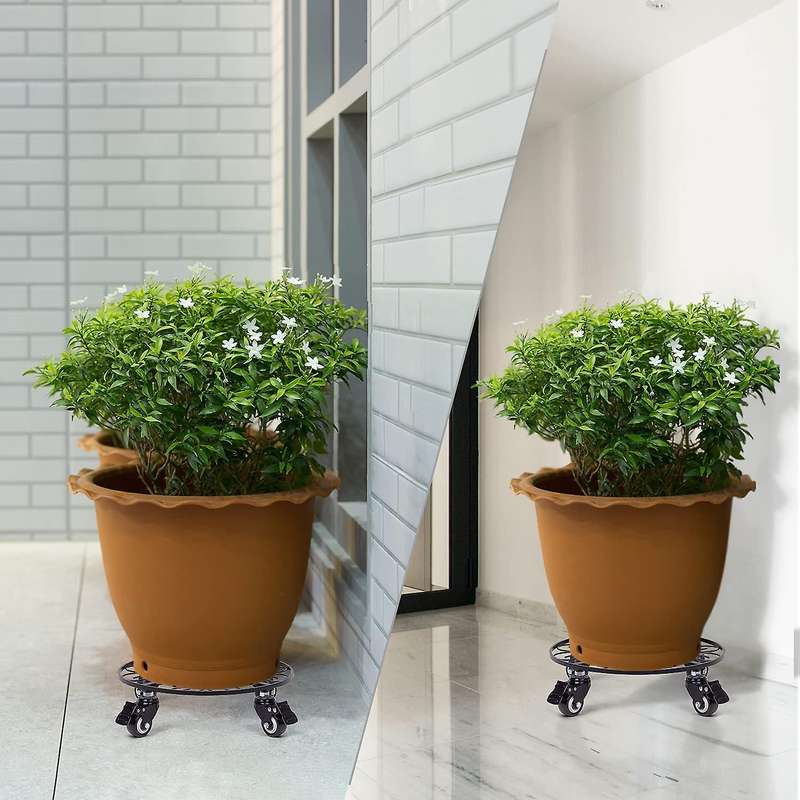 12inch Plant Stand with Wheels for Large Pots Flower Pot, Pack Of 1