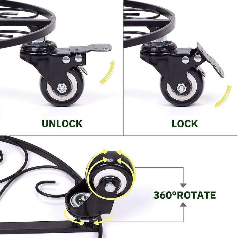 12inch Plant Stand with Wheels for Large Pots Flower Pot, Pack Of 1