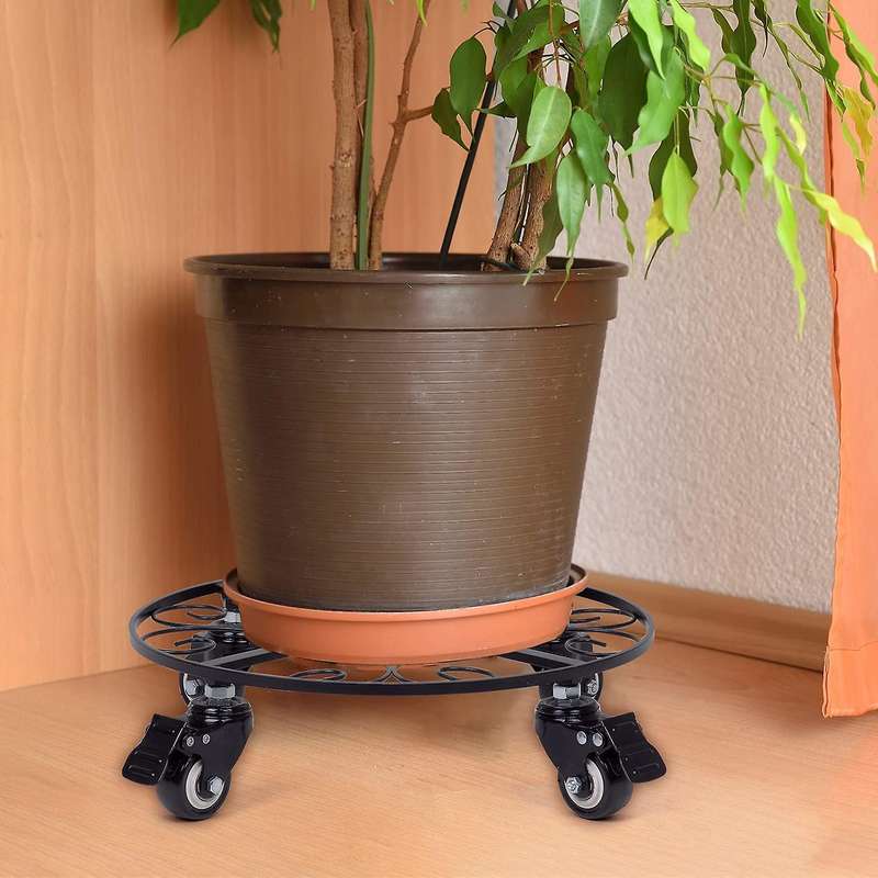 12inch Plant Stand with Wheels for Large Pots Flower Pot, Pack Of 1