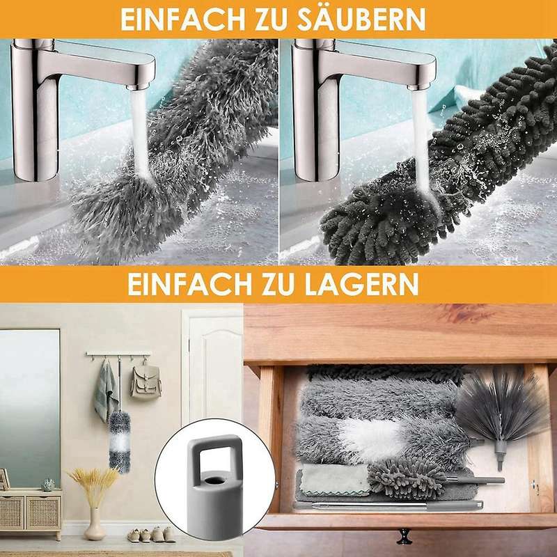 Feather Duster,microfiber Duster Kit with Extension Pole,for Cleaning
