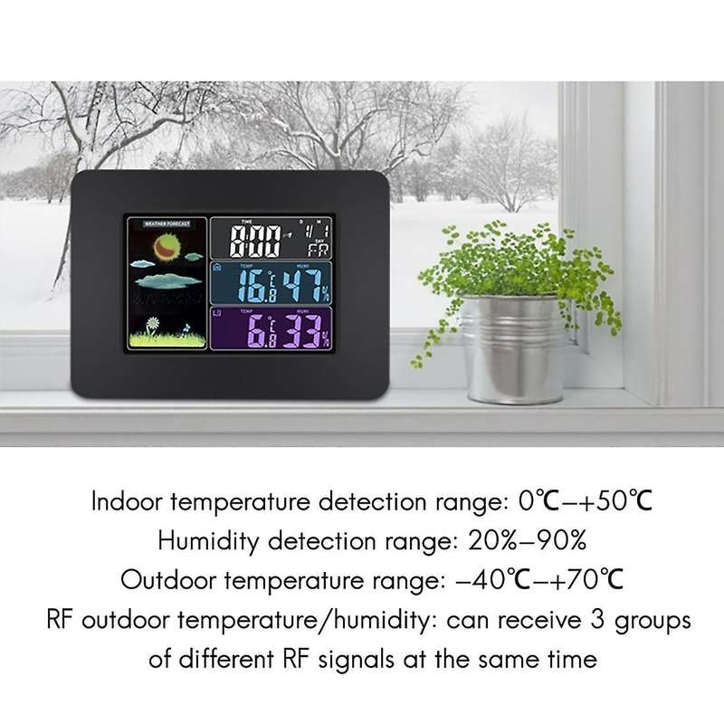Wireless Weather Clock with Color Screen Weather Forecast Eu Plug