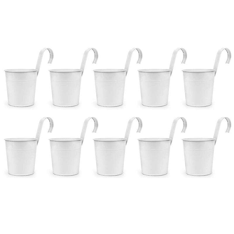 10pcs Hanging Flower Pots, for Railing Home Decor with Detachable
