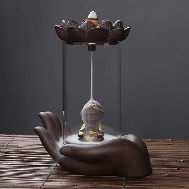 Backflow Incense Burner Monkey King Snake Creative Decoration B