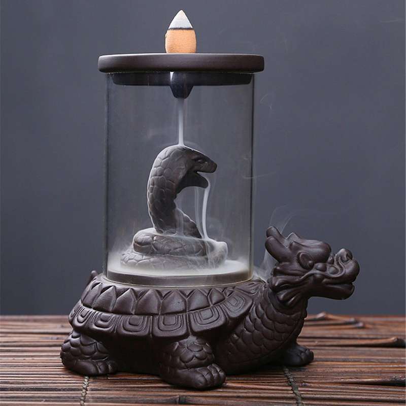 Backflow Incense Burner Monkey King Snake Creative Decoration B