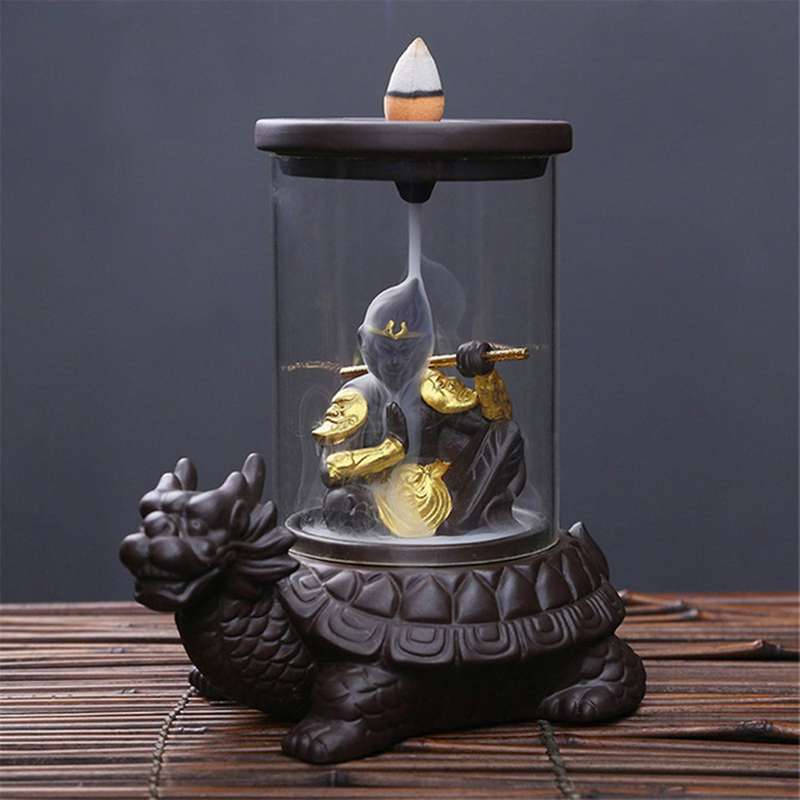 Backflow Incense Burner Monkey King Snake Creative Decoration B
