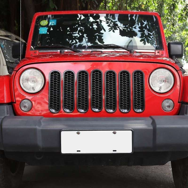 Front Grill Mesh Inserts Kit,for Jeep Wrangler Jk 2007-2017 Clip-in