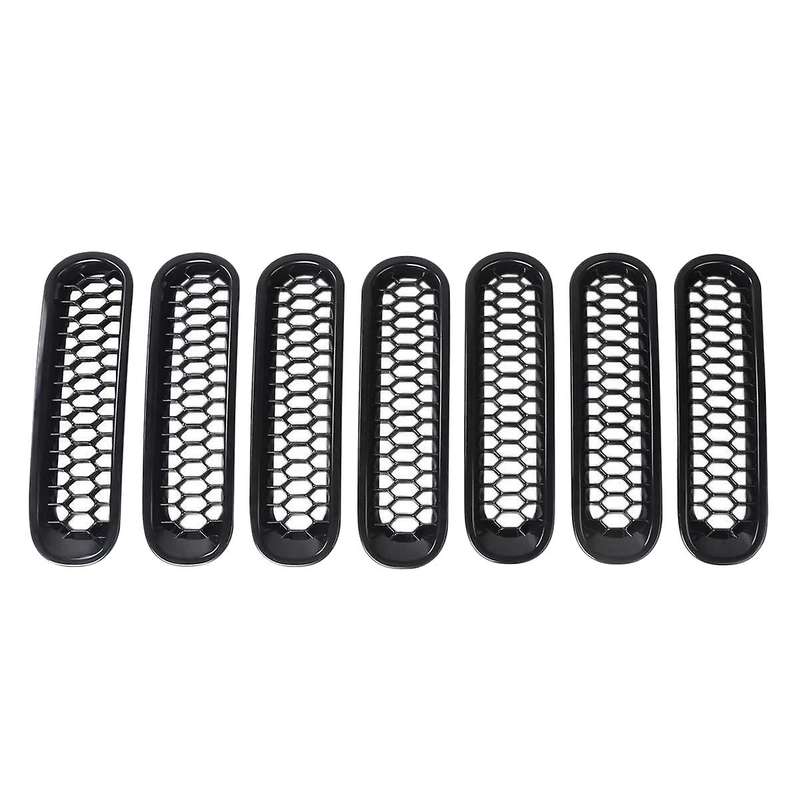 Front Grill Mesh Inserts Kit,for Jeep Wrangler Jk 2007-2017 Clip-in