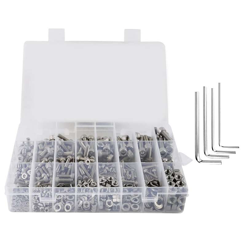 660 Pcs Nut and Bolt Assembly, Metric M3 M4 M5 M6 Screw with Wrench