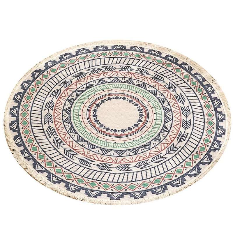Bohemian Round Carpet, for Living Room ,anti-slip with Tassels,90cm