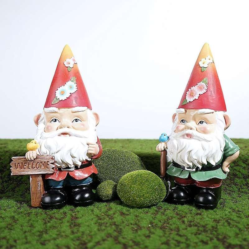 Outdoor Solar Gnome Ornaments Garden Gnome Statue with Solar B