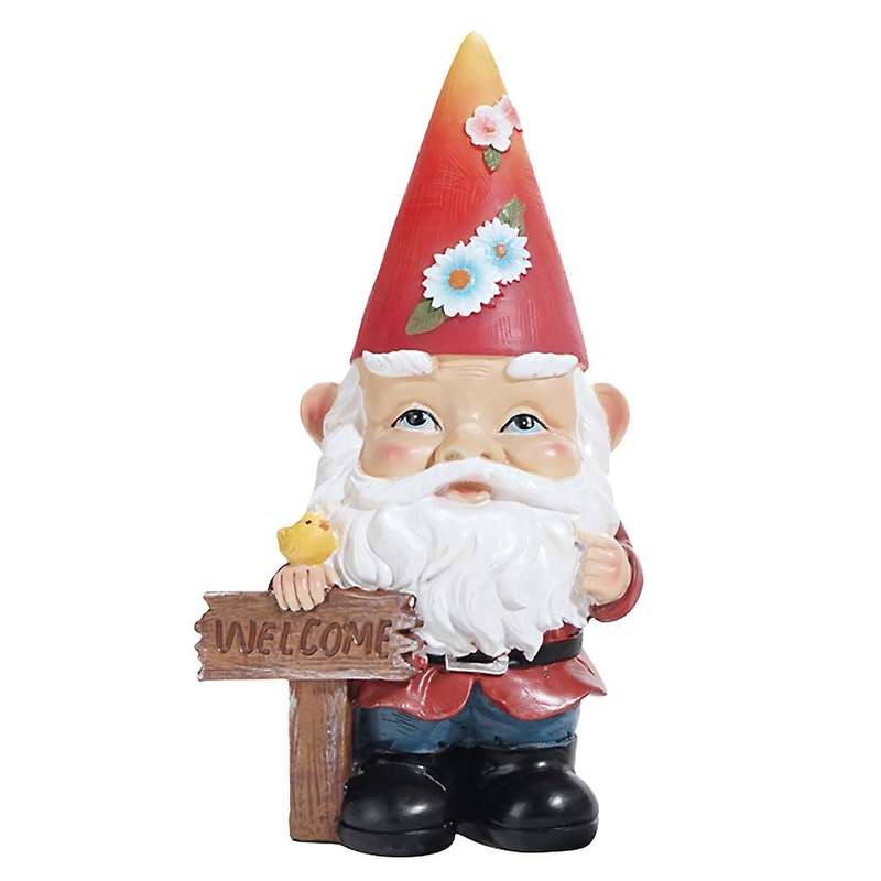 Outdoor Solar Gnome Ornaments Garden Gnome Statue with Solar B