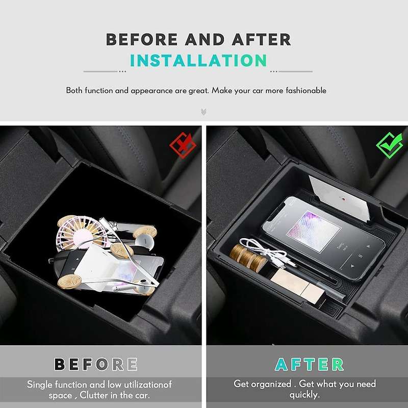 Center Console Organizer Armrest Storage Box Insert Tray