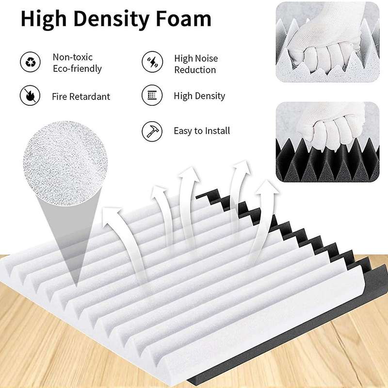 12 Pcs Acoustic Foam,sound Insulation Panels,studio Foam Wedges