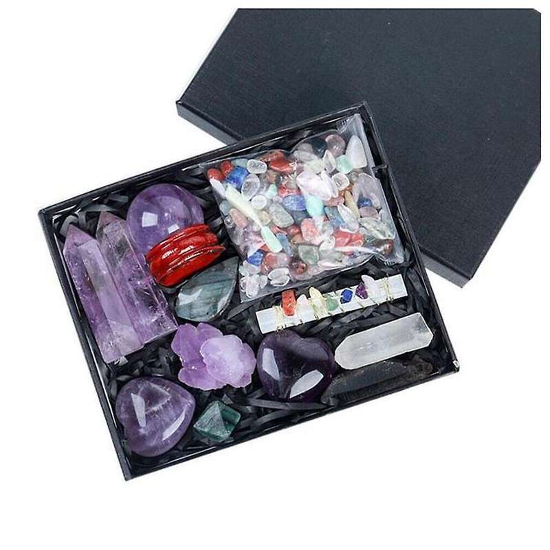 1 Box Natural Crystal Set Rough Gems Stone Gravel Mineral,purple