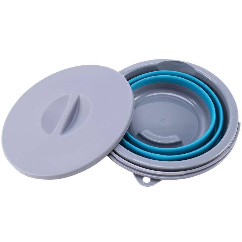 5l Folding Bucket with Cover Portable Folding Kitchen Bucket Outdoor