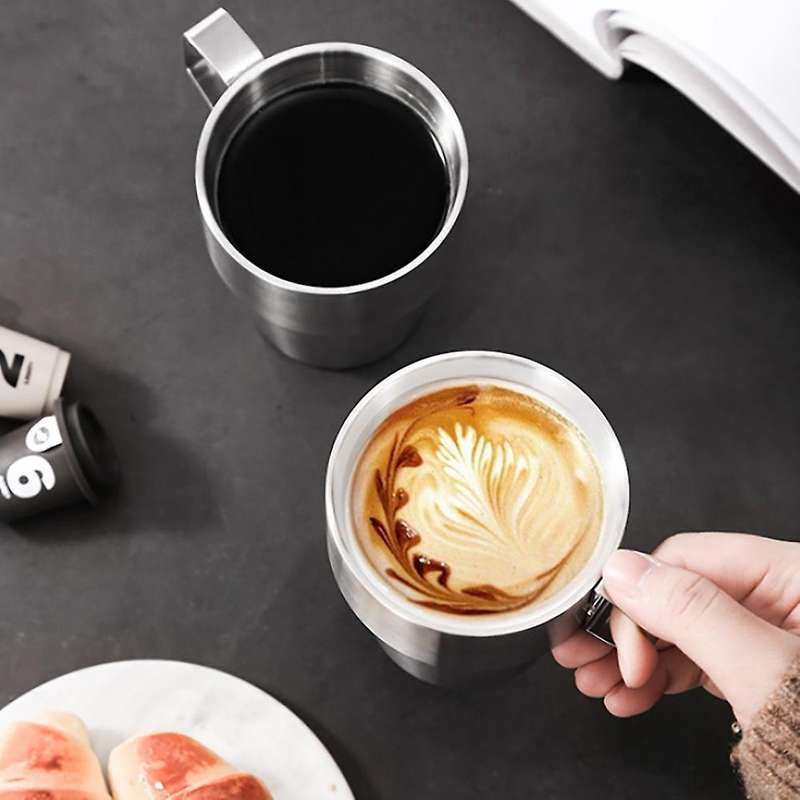 Stackable Coffee Cup Set with Cup Holder Anti-scald Cups, 4pcs Cup