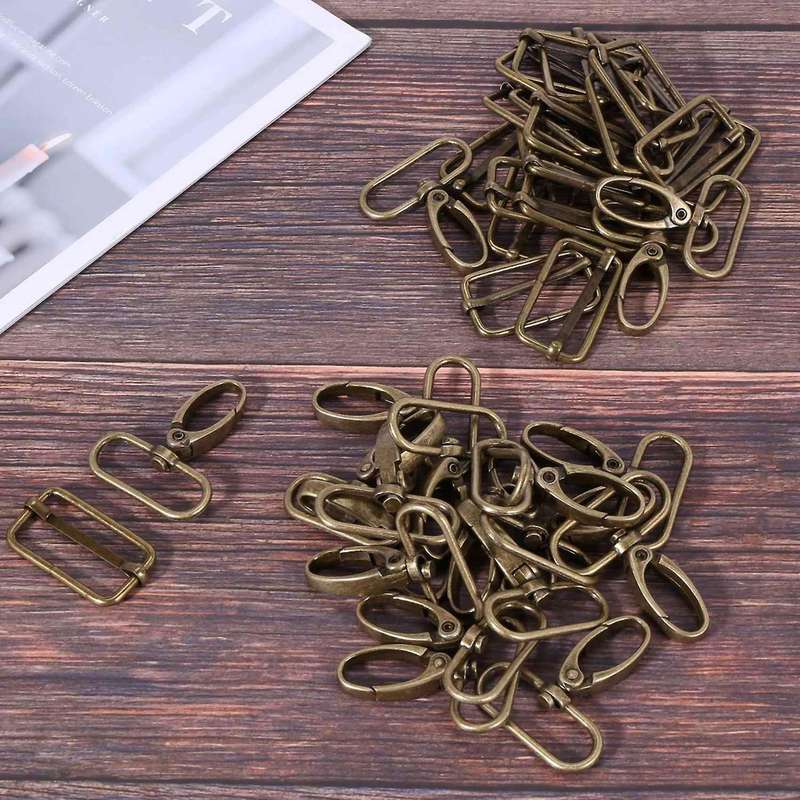 120pcs 32mm Metal D Rings for Gags Swivel Snap Hooks (bronze)
