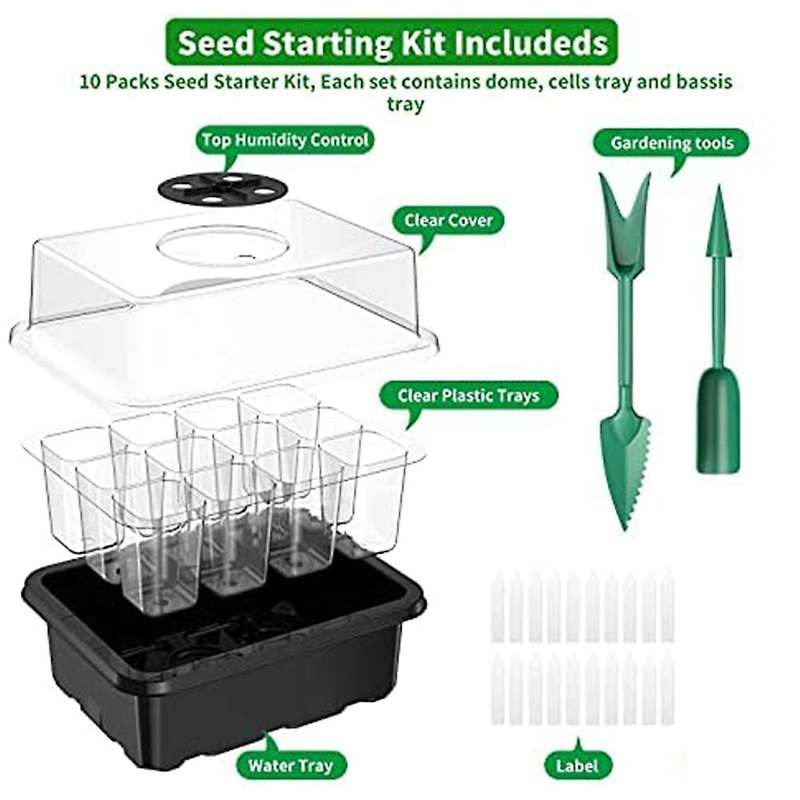 Seed Starter Kit for Greenhouse Propagation Station Seed Planting -a