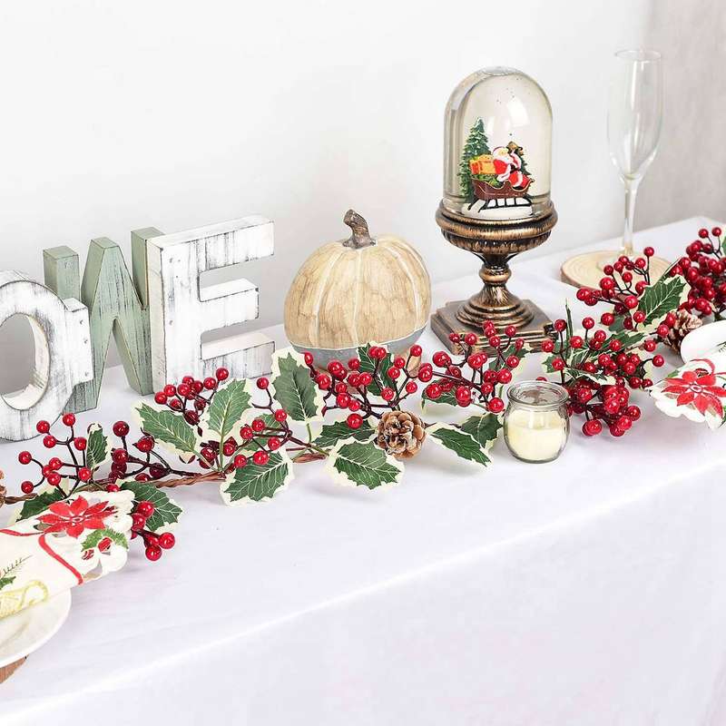 2x 6.23ft Red Berry Christmas Artificial Garland Decoration