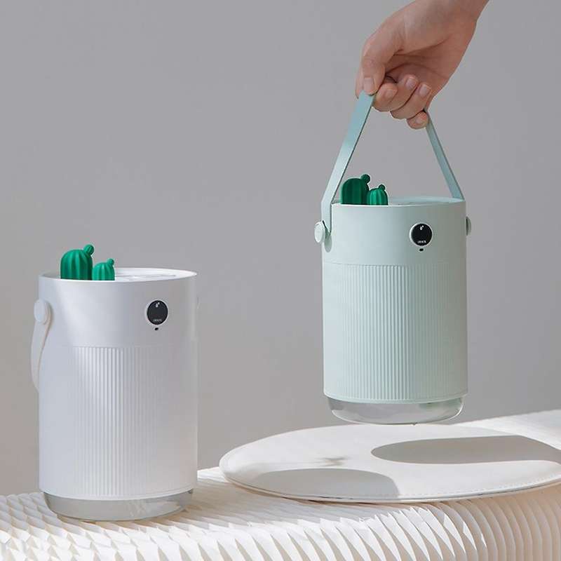 Air Diffuser Cactus Humidifier Usb Purifier 1000ml for Bedroom, Green