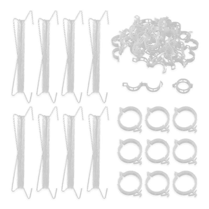20 Pcs Tomato Support Hooks- with 39ft Twine + 40pcs Clips Plant