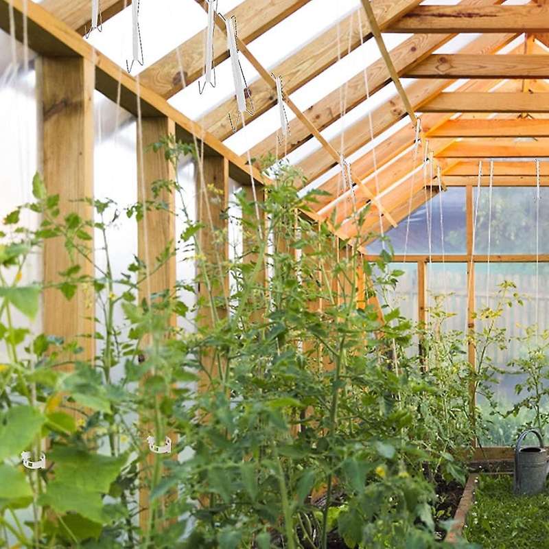 20 Pcs Tomato Support Hooks- with 39ft Twine + 40pcs Clips Plant