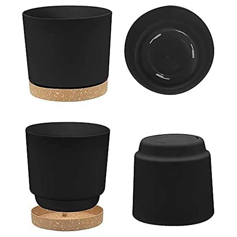 Diameter 16.5 Cm Flower Pots, Set Of 6, Self-watering Plastic Planter