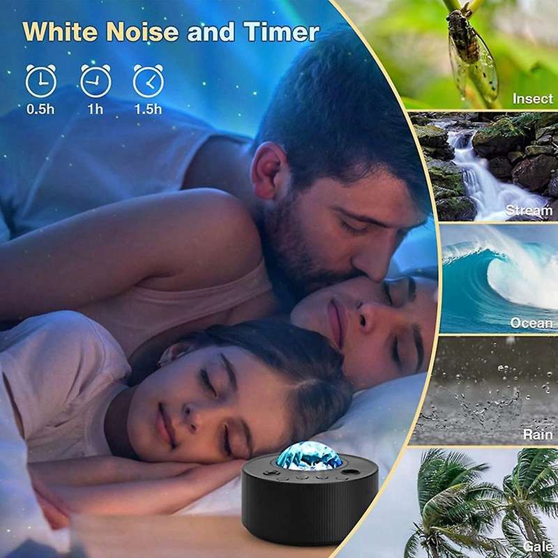 Led Starry Sky Projector with White Noise, Remote Control, for Gift