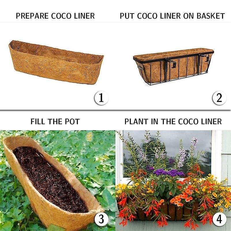 24 Inch Coconut Liners for Planters,horse Trough Coco Liners 4 Pack