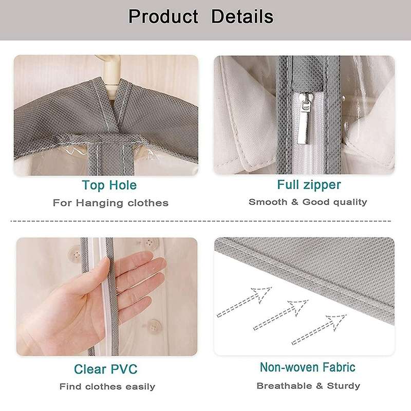 Garment Bags for Storage Hanging Clothes 6 Pack, 40inch Storage Bags