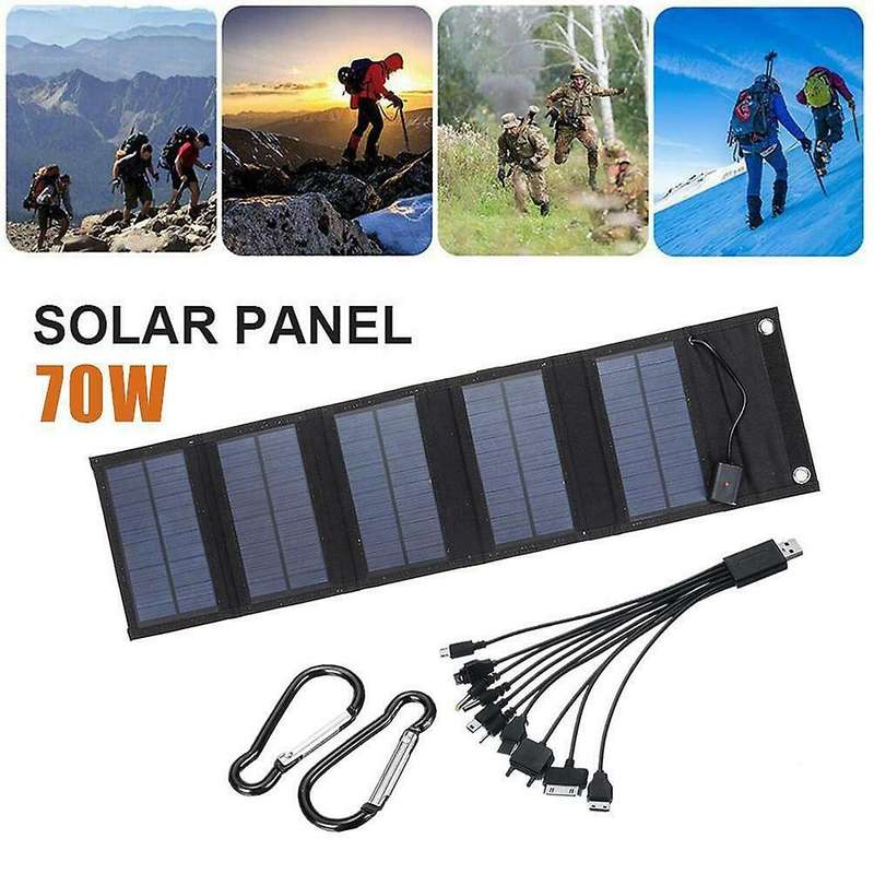 70w Foldable Usb Solar Panel Cell Charger for Mobile Phone Hiking