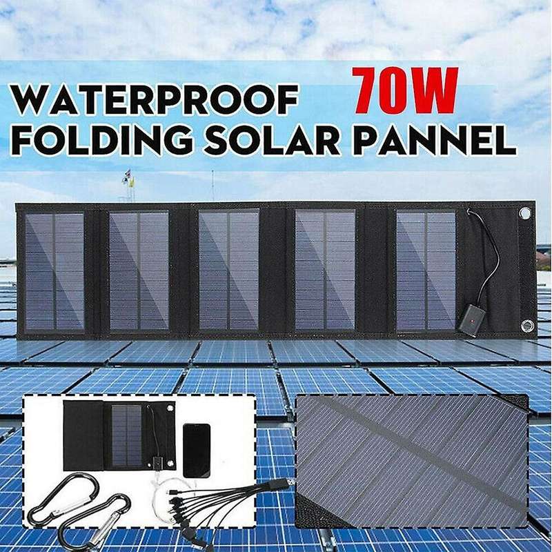 70w Foldable Usb Solar Panel Cell Charger for Mobile Phone Hiking