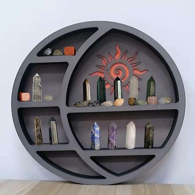 Wall Shelves for Crystals Moon Shelf Wooden Crescent Moon Shelf