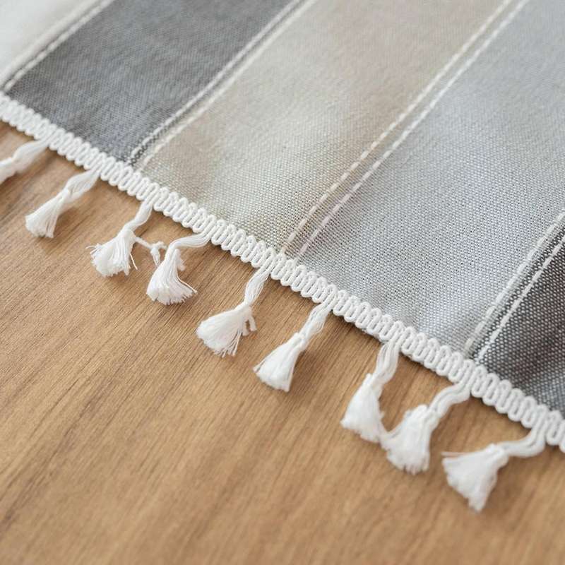 Cotton and Linen Tablecloth Decoration Wedding Table Cloth Light Gray