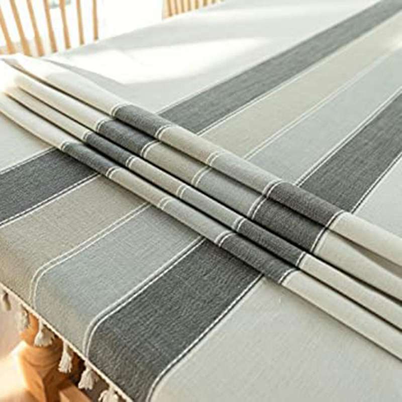 Cotton and Linen Tablecloth Decoration Wedding Table Cloth Light Gray