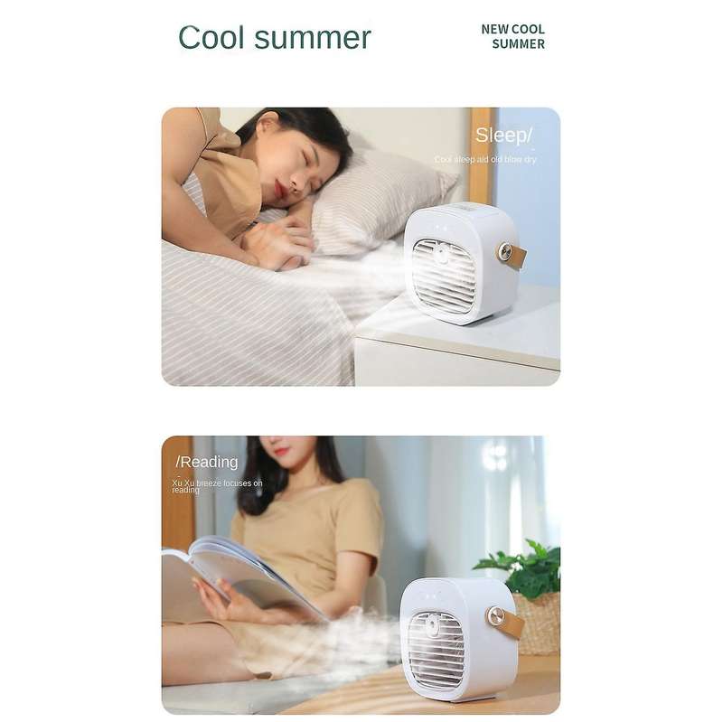 Portable Mini Air Conditioner Desktop Fan Cooler Humidifier Green