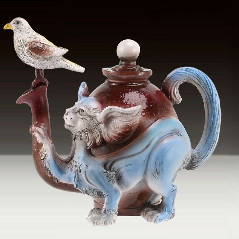 Handmade Art Cat Teapot Devil Cat Creative Home Desktop Decorations E