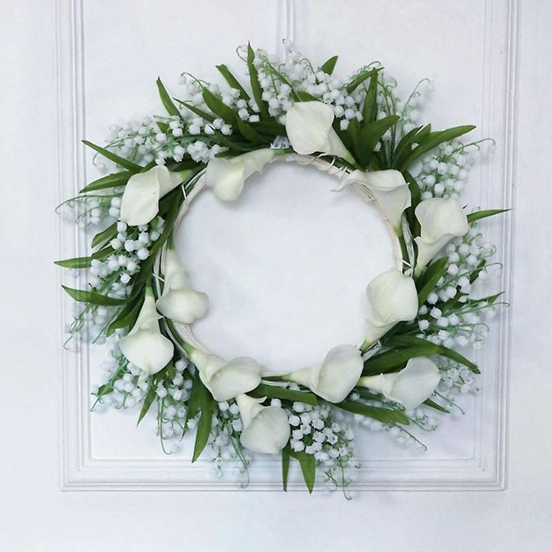 Artificial Calla Lily Door Wreath for Front Door Living Room Decor